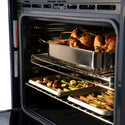 ZLINE 30 in. Autograph Edition Professional True Convection Single Wall Oven with Air Fry and Self Clean in Satin Stainless Steel with Champagne Bronze Handle (WASSZ-30-CB)