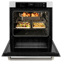 ZLINE Autograph Edition 30 in. Professional True Convection Single Wall Oven with Air Fry and Self Clean in Satin Stainless Steel with Polished Nickel Helix Handle (WASSZ-30-KPN)