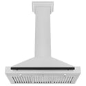 ZLINE Autograph Edition 36 in. Convertible Satin Stainless Steel Wall Mount Range Hood with Matte Black Handle (KB4SNZ-36-MB)