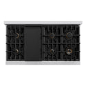 ZLINE Autograph Edition 48 in. 6.7 cu. ft. Select Double Oven Gas Range with 8 Burner Cooktop in Stainless Steel with White Matte Doors and Polished Gold Accents (HGRZ-WM-48-G)