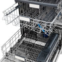 ZLINE Autograph Edition 24" Monument Series 3rd Rack Top Touch Control Tall Tub Dishwasher in Stainless Steel with Polished Gold Handle, 45dBa (DWMTZ-304-24-G)