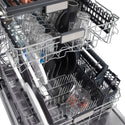 ZLINE Autograph Edition 24" Monument Series 3rd Rack Top Touch Control Tall Tub Dishwasher in Stainless Steel with Polished Gold Handle, 45dBa (DWMTZ-304-24-G)