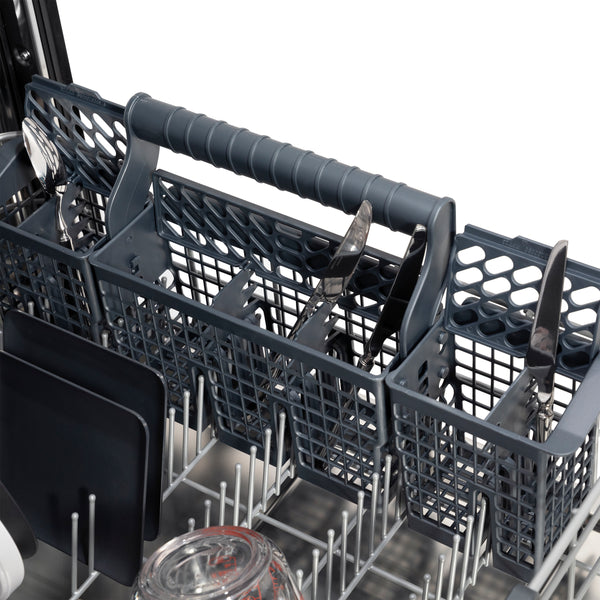 ZLINE Autograph Edition 24" Monument Series 3rd Rack Top Touch Control Tall Tub Dishwasher in Stainless Steel with Polished Gold Handle, 45dBa (DWMTZ-304-24-G)