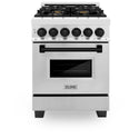 ZLINE Autograph Edition 30" 4.0 cu. ft. Dual Fuel Range with Gas Stove and Electric Oven in Stainless Steel with Accents (RAZ-30)