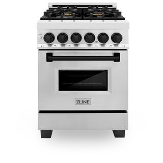 Buy matte-black ZLINE Autograph Edition 30&quot; 4.0 cu. ft. Dual Fuel Range with Gas Stove and Electric Oven in Stainless Steel with Accents (RAZ-30)