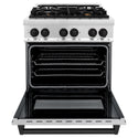 ZLINE Autograph Edition 30 in. 4.0 cu. ft. Legacy Dual Fuel Range with 4 Burner Gas Cooktop and Electric Convection Oven in Stainless Steel and Matte Black Accents, Open Box-Good Condition