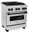 ZLINE Autograph Edition 30" 4.0 cu. ft. Dual Fuel Range with Gas Stove and Electric Oven in Stainless Steel with Accents (RAZ-30)