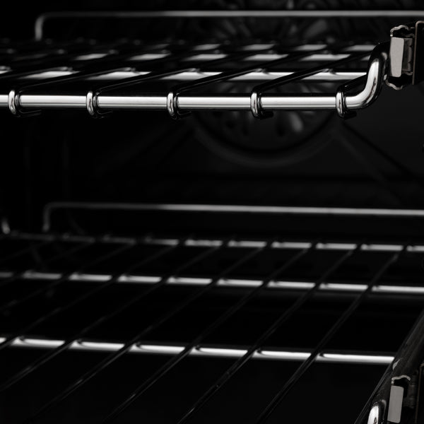 ZLINE Autograph Edition 30 in. 4.0 cu. ft. Legacy Dual Fuel Range with 4 Burner Gas Cooktop and Electric Convection Oven in Stainless Steel and Matte Black Accents (RAZ-30-MB)