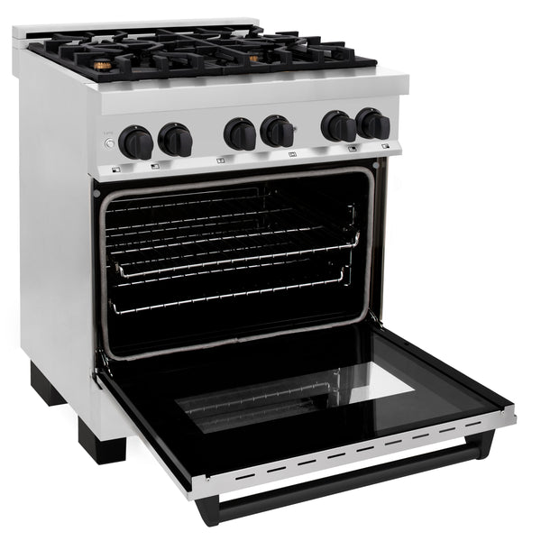 ZLINE Autograph Edition 30" 4.0 cu. ft. Dual Fuel Range with Gas Stove and Electric Oven in Stainless Steel with Accents (RAZ-30)