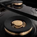 ZLINE Autograph Edition 48 in. 6.0 cu. ft. Legacy Dual Fuel Range with 7 Burner Gas Cooktop and 2 Electric Ovens in Stainless Steel and Polished Gold Accents, Open Box-Great Condition