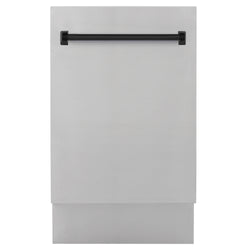 ZLINE Autograph Edition 18Ó Compact 3rd Rack Top Control Dishwasher in Stainless Steel with Accent Handle, 51dBa (DWVZ-304-18)