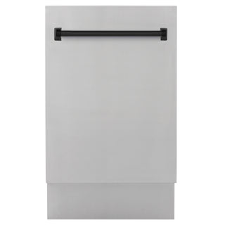 Buy matte-black ZLINE Autograph Edition 18Ó Compact 3rd Rack Top Control Dishwasher in Stainless Steel with Accent Handle, 51dBa (DWVZ-304-18)