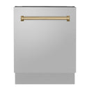 ZLINE Autograph Edition 24" 3rd Rack Top Control Tall Tub Dishwasher in Stainless Steel with Accent Handle, 51dBa (DWVZ-304-24)