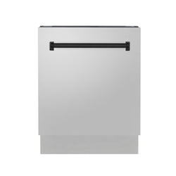 ZLINE Autograph Edition 24" 3rd Rack Top Control Tall Tub Dishwasher in Stainless Steel with Accent Handle, 51dBa (DWVZ-304-24)