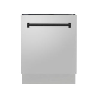 Buy matte-black ZLINE Autograph Edition 24&quot; 3rd Rack Top Control Tall Tub Dishwasher in Stainless Steel with Accent Handle, 51dBa (DWVZ-304-24)
