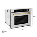 ZLINE Autograph Edition 30 in. Professional True Convection Single Wall Oven with Air Fry and Self Clean in Stainless Steel with Champagne Bronze Handle (WASZ-30-CB)