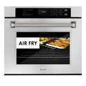 ZLINE Autograph Edition 30 in. Professional True Convection Single Wall Oven with Air Fry and Self Clean in Stainless Steel with Polished Nickel Helix Handle (WASZ-30-KPN)