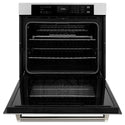 ZLINE Autograph Edition 30 in. Professional True Convection Single Wall Oven with Air Fry and Self Clean in Stainless Steel with Polished Nickel Helix Handle (WASZ-30-KPN)
