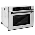 ZLINE 30 in. Autograph Edition Professional True Convection Single Wall Oven with Air Fry and Self Clean in Stainless Steel with Matte Black Handle (WASZ-30-MB)