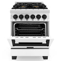 ZLINE Autograph Edition 24 in. 2.8 cu. ft. Legacy Dual Fuel Range with 4 Burner Gas Cooktop and Electric Convection Oven in Stainless Steel