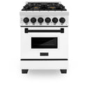 ZLINE Autograph Edition 24 in. 2.8 cu. ft. Legacy Dual Fuel Range with 4 Burner Gas Cooktop and Electric Convection Oven in Stainless Steel