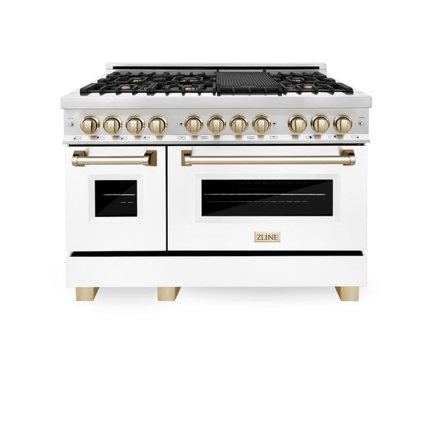 ZLINE Autograph Edition 48 in. 6.0 cu. ft. Legacy Dual Fuel Range with 7 Burner Gas Cooktop and 2 Electric Ovens