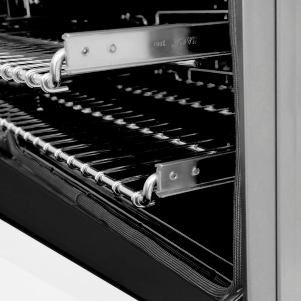 ZLINE Autograph Edition 48 in. 6.0 cu. ft. Legacy Dual Fuel Range with 7 Burner Gas Cooktop and 2 Electric Ovens in Stainless Steel with White Matte Doors and Matte Black Accents, Open Box-Great Condition
