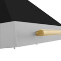 ZLINE Autograph Edition 36 in. Convertible Satin Stainless Steel Wall Mount Range Hood with Black Matte Shell and Champagne Bronze Handle (KB4SNZ-BLM36-CB)