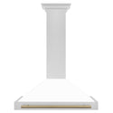 ZLINE Autograph Edition 36 in. Convertible Satin Stainless Steel Wall Mount Range Hood with Champagne Bronze Handle (KB4SNZ-36-CB)
