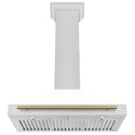 ZLINE Autograph Edition 36 in. Convertible Satin Stainless Steel Wall Mount Range Hood with Champagne Bronze Handle (KB4SNZ-36-CB)