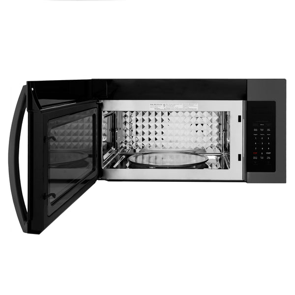 ZLINE 30 in. 1.5 cu. ft. Over-The-Range Convection Microwave Oven in Black Stainless Steel with Modern Handle and Sensor Cooking, Open Box-Great Condition