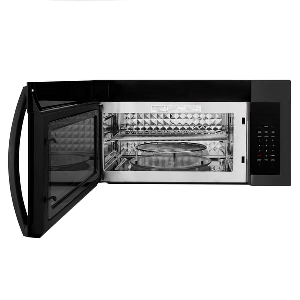 ZLINE 30 in. 1.5 cu. ft. Over-The-Range Convection Microwave Oven in Black Stainless Steel with Modern Handle and Sensor Cooking, Open Box-Great Condition