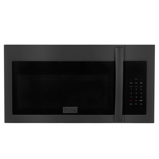 ZLINE 30 in. 1.5 cu. ft. Over-The-Range Convection Microwave Oven in Black Stainless Steel with Modern Handle and Sensor Cooking, Open Box-Great Condition