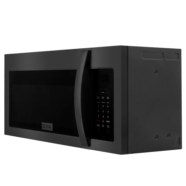 ZLINE 30 in. Black Stainless Steel Over the Range Convection Microwave Oven with Modern Handle (MWO-OTR-30-BS)