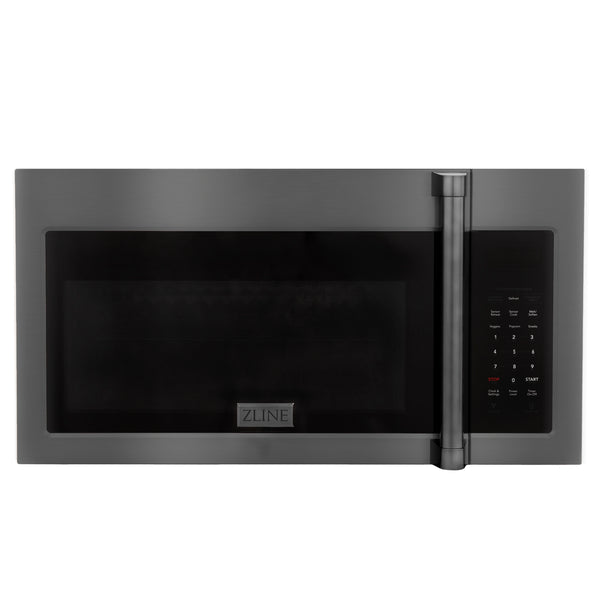 Products ZLINE 30" 1.5 cu. ft. Over the Range Microwave in Black Stainless Steel with Traditional Handle and Set of 2 Charcoal Filters (MWO-OTRCFH-30-BS)