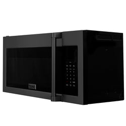 ZLINE 1.5 cu. ft. Over the Range Convection Microwave Oven in Black Stainless Steel with Traditional Handle and Sensor Cooking (MWO-OTR-H-30-BS)