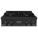ZLINE 30 in. Legacy Gas Rangetop with 4 Burners and Porcelain Cooktop in Black Stainless Steel, Open Box-Great Condition
