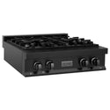 ZLINE 30 in. Legacy Gas Rangetop with 4 Burners and Porcelain Cooktop in Black Stainless Steel, Open Box-Great Condition
