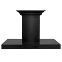 ZLINE 42" Convertible Vent Wall Mount Range Hood in Black Stainless Steel with Crown Molding (BSKBNCRN-42)