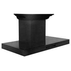 36" ZLINE CrownSound™Ducted Vent Wall Mount Range Hood in Black Stainless Steel with Built-in Bluetooth Speakers (BSKENCRN-BT-36)