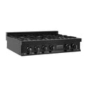ZLINE 36 in. Classic Gas Rangetop with 6 Burners and Porcelain Cooktop in Black Stainless Steel, Open Box-Great Condition
