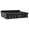 ZLINE 36 in. Classic Gas Rangetop with 6 Burners and Porcelain Cooktop in Black Stainless Steel, Open Box-Great Condition