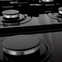 ZLINE Autograph Edition 48 in. Legacy Gas Rangetop with 7 Burners and Porcelain Cooktop in Black Stainless Steel with Polished Gold Accents, Open Box-Great Condition