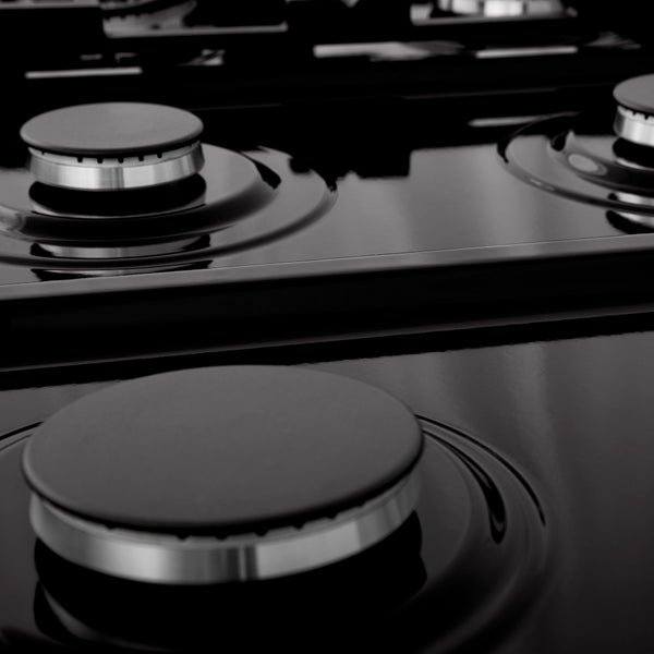 ZLINE 48 in. Classic Gas Rangetop with 8 Burners and Porcelain Cooktop in Black Stainless Steel, Open Box-Great Condition