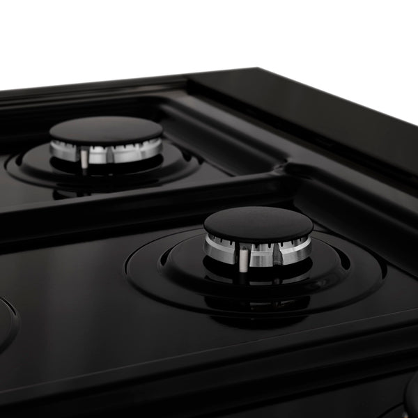 ZLINE Autograph Edition 48 in. Legacy Gas Rangetop with 7 Burners and Porcelain Cooktop in Black Stainless Steel with Polished Gold Accents, Open Box-Great Condition