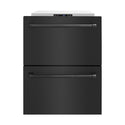 ZLINE 24 in. Touchstone 168 Can Outdoor-Rated Dual Refrigerator Drawer with Black Stainless Steel Doors (RDSO-BS-24)