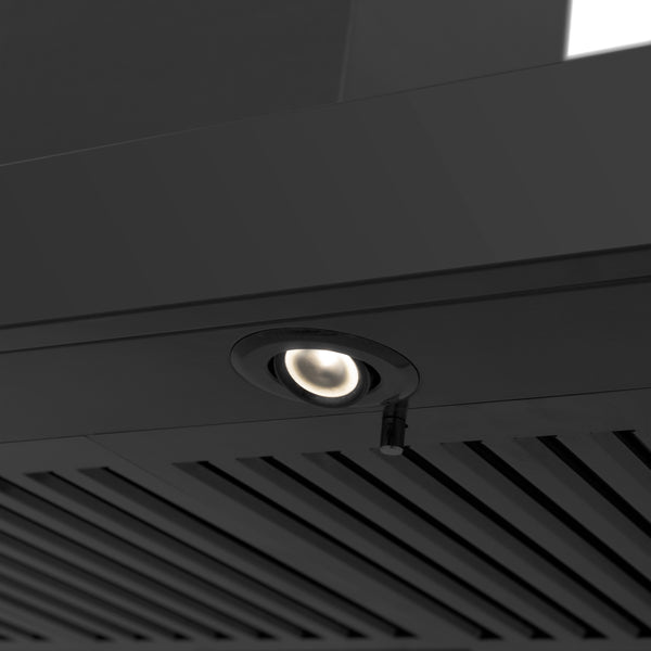 ZLINE 30" Convertible Vent Wall Mount Range Hood in Black Stainless Steel with Crown Molding (BSKENCRN-30)