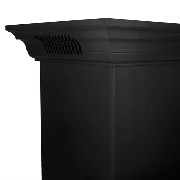 24" ZLINE CrownSound™Ducted Vent Wall Mount Range Hood in Black Stainless Steel with Built-in Bluetooth Speakers (BSKENCRN-BT-24)