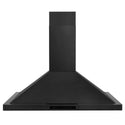 ZLINE 36" Convertible Wall Mount Range Hood in Black Stainless Steel with Set of 2 Charcoal Filters, LED lighting and Dishwasher-Safe Baffle Filters (BSKBN-CF-36)