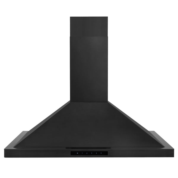 ZLINE 36" Convertible Wall Mount Range Hood in Black Stainless Steel with Set of 2 Charcoal Filters, LED lighting and Dishwasher-Safe Baffle Filters (BSKBN-CF-36)